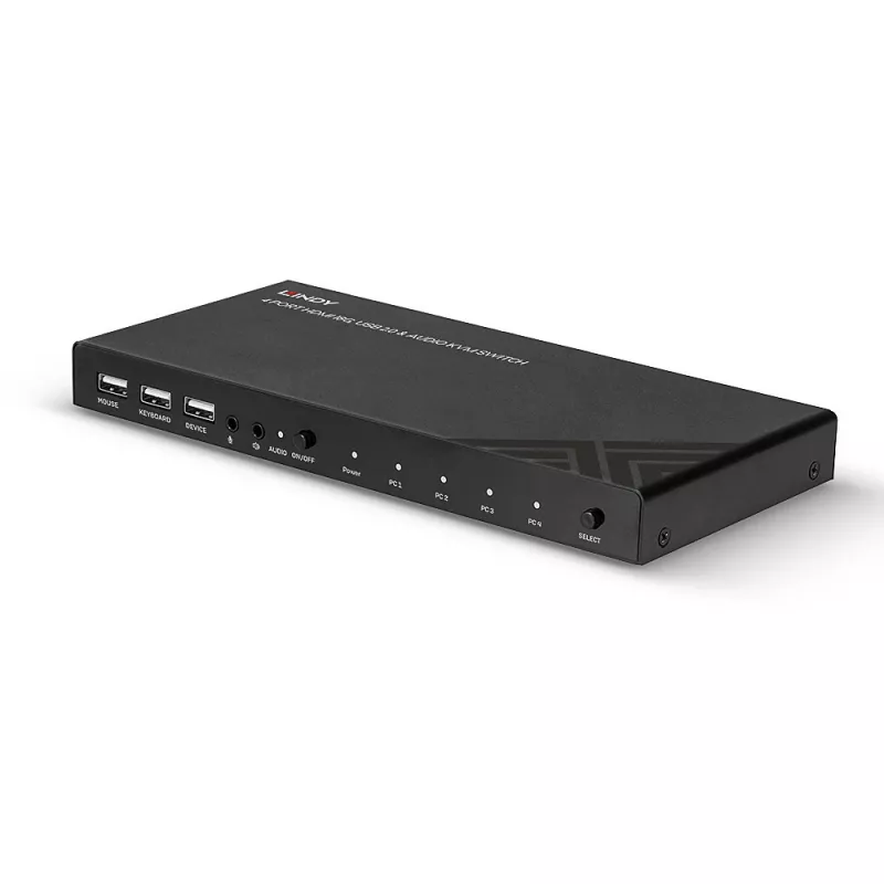 Lindy KVM-lüliti HDMI 18G USB 2.0 Audio 4 pordiga 4K Ultra HD