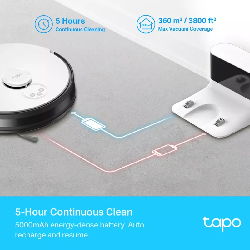 TP-Link Tapo LiDAR-navigatsiooniga robot-tolmuimeja ja -mopiga
