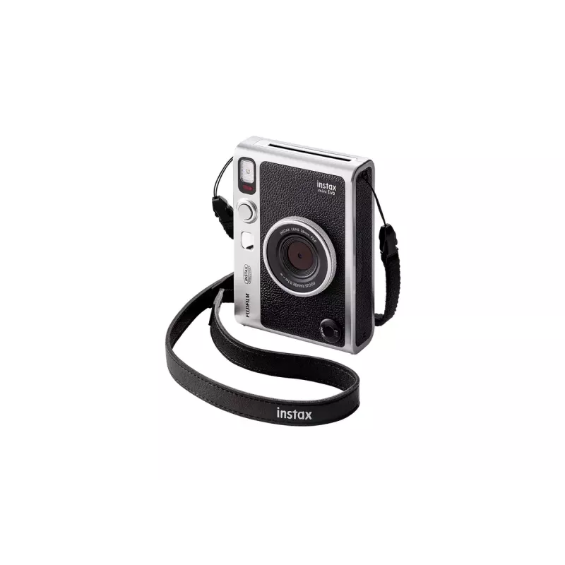 Hetkprintkaamera Fujifilm Instax Mini Evo — 1/5-tolline CMOS, 2560×1920, 3-tolline TFT, 1/8000–0,25 s katik, sisseehitatud välklamp, 285 g, hõbedane/must