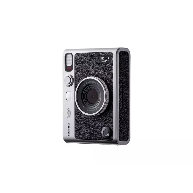 Hetkprintkaamera Fujifilm Instax Mini Evo — 1/5-tolline CMOS, 2560×1920, 3-tolline TFT, 1/8000–0,25 s katik, sisseehitatud välklamp, 285 g, hõbedane/must
