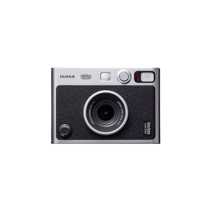 Hetkprintkaamera Fujifilm Instax Mini Evo — 1/5-tolline CMOS, 2560×1920, 3-tolline TFT, 1/8000–0,25 s katik, sisseehitatud välklamp, 285 g, hõbedane/must