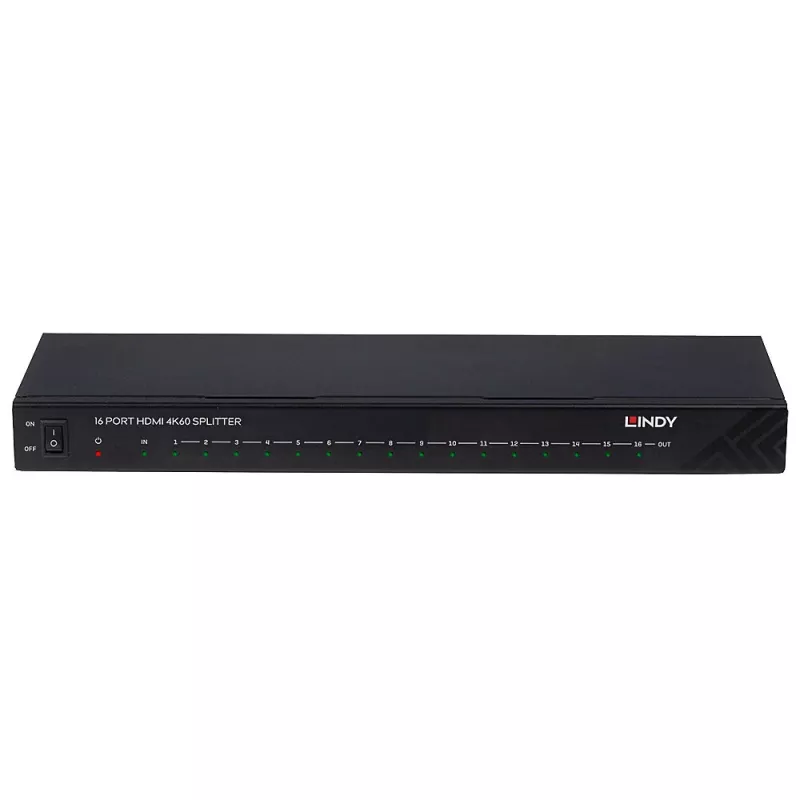 Lindy 16 pordiga HDMI 4K60 jaotur 16x HDMI 3840x2160 Must
