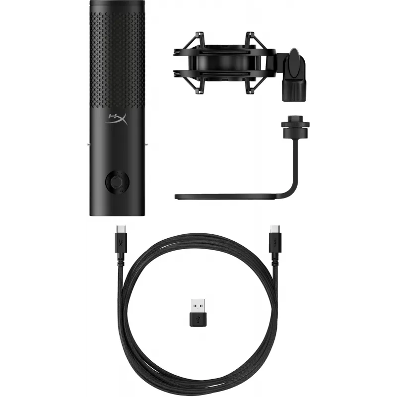 HyperX QuadCast 2 S - USB-mikrofon (must), lauamikrofon, -8 dB, 20–20000 Hz, 1 Ω, juhtmega, USB