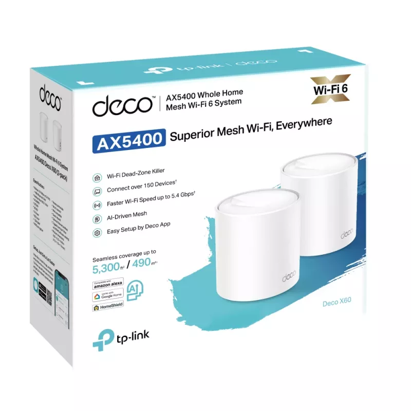 TP-Link AX3000 kogu kodu mesh Wi-Fi 6 süsteem, 2-pakk