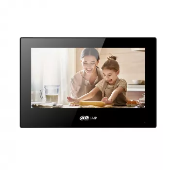Video intercom display DAHUA VTH5321GB-W, 7 inch panel, 12 V DC, Wi‑Fi 802.11b/g/n, Ethernet 10/100 Mbps, 189.6×134.6×26 mm