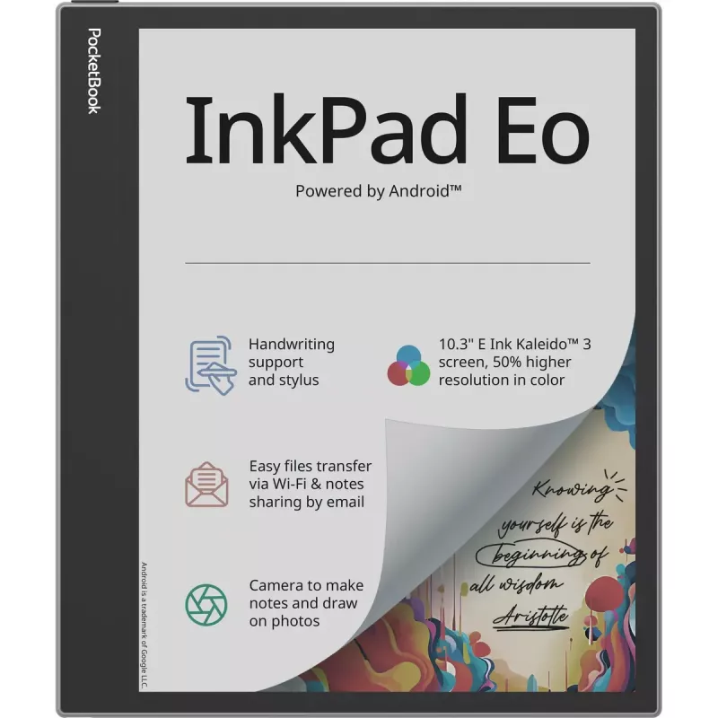 E-raamatulugeja PocketBook InkPad Eo 10,3-tolline 64 GB Wi‑Fi — 10,3-tolline E Ink Kaleido, puuteekraan, MicroSD