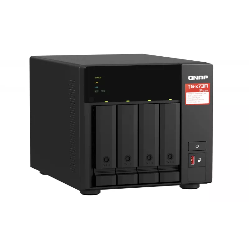 QNAP TS-473A NAS Tower Ryzen Embedded V1500B 8 GB DDR4 0 TB QNAP Turbo System Must