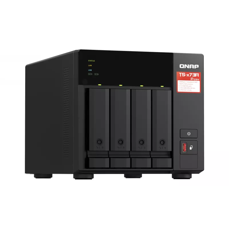 QNAP TS-473A NAS Tower Ryzen Embedded V1500B 8 GB DDR4 0 TB QNAP Turbo System Must