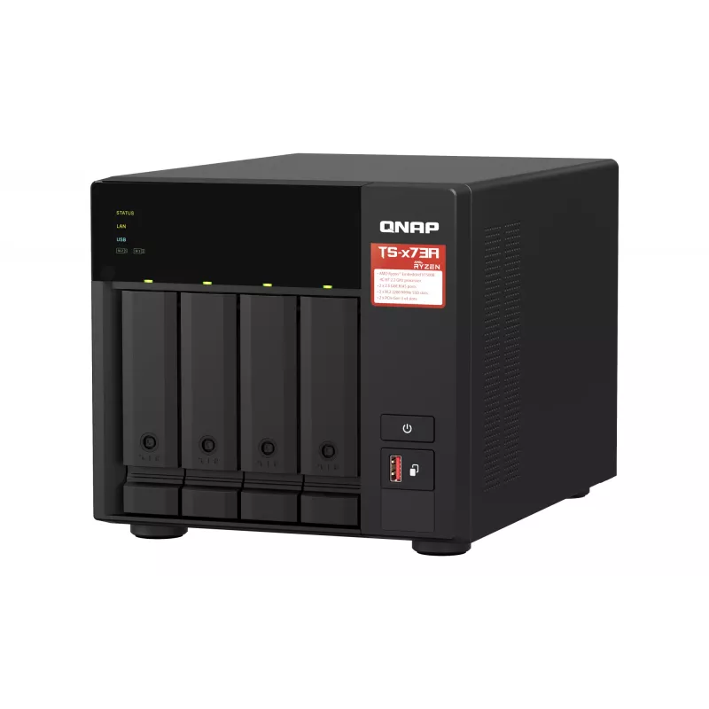 QNAP TS-473A NAS Tower Ryzen Embedded V1500B 8 GB DDR4 0 TB QNAP Turbo System Must