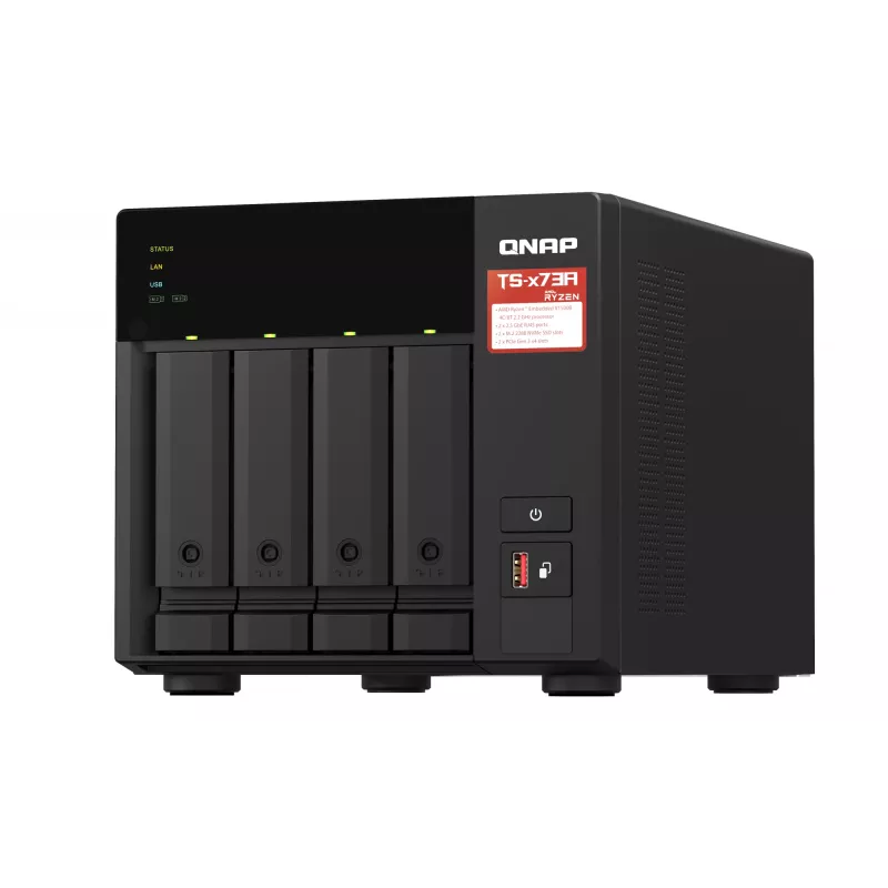 QNAP TS-473A NAS Tower Ryzen Embedded V1500B 8 GB DDR4 0 TB QNAP Turbo System Must