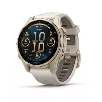 Nutikell GARMIN fenix 8 Gold — 43 mm, AMOLED 1.3 tolli, Safiir, 10 ATM, GPS/GLONASS/BeiDou/Galileo, 32 GB, 10-päevane aku