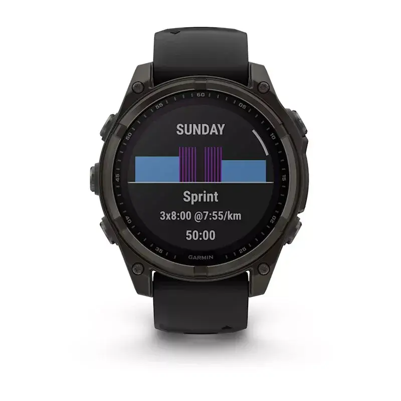 Spordi nutikell GARMIN fenix 8 Must — 51 mm korpus, safiirlääts, päikeseenergia, GPS, 32 GB, 10 ATM, 1,3-tolline ekraan