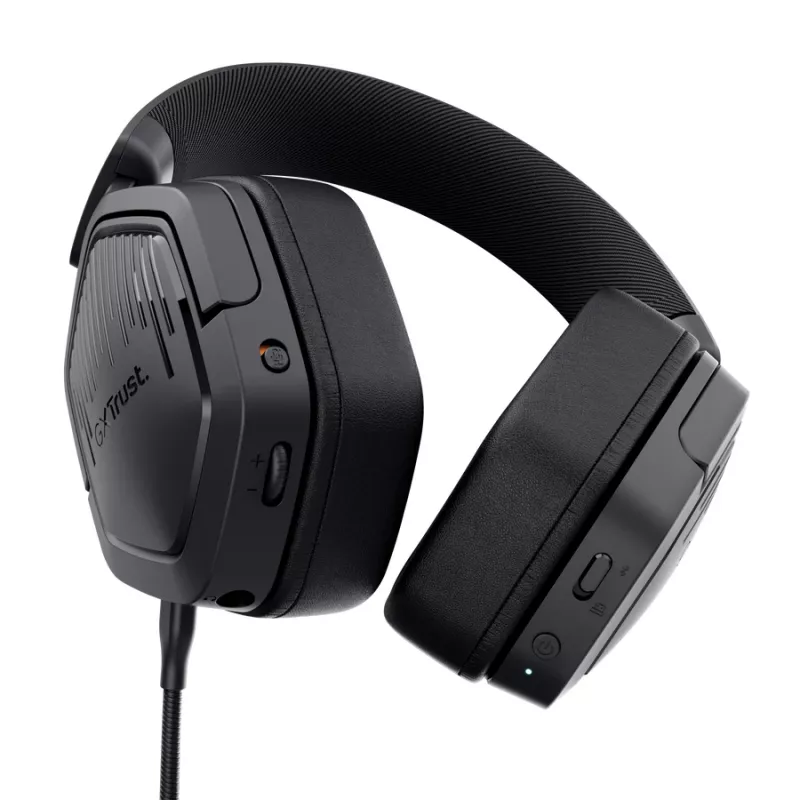 Peakomplekt TRUST GXT 493PS Carus — juhtmega ja juhtmevaba (Bluetooth), ümberkõrvaklapid, peapael, 20–20000 Hz, 1,2 m, must
