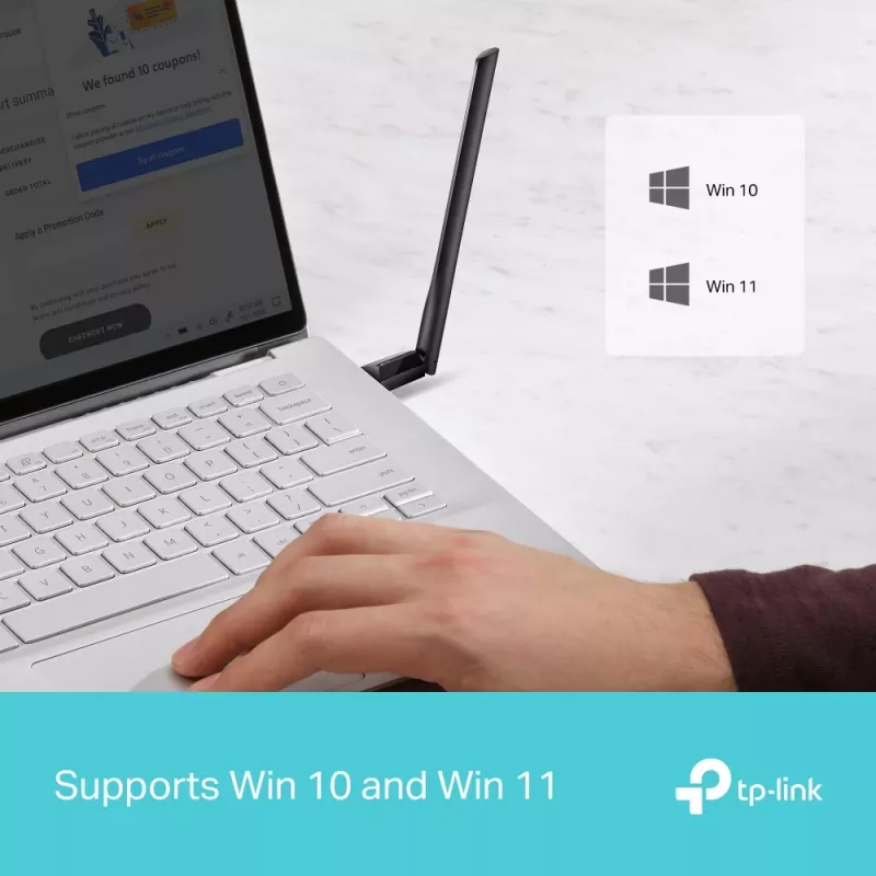 Wireless USB Wi‑Fi Adapter TP‑LINK Archer TX35U PLUS — Wi‑Fi 6 dual‑band 1201 Mbit/s, USB‑powered, Must