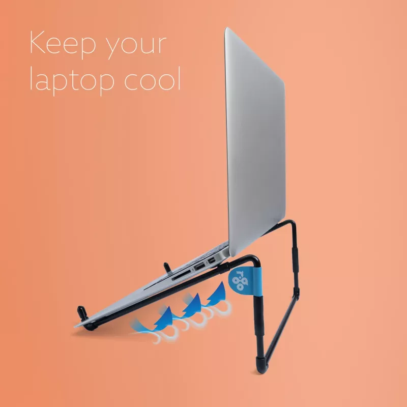 R-Go Tools sülearvuti alus R-Go Steel Travel, ergonoomiline ja kokkupandav, sobib 10-22 tollisele sülearvutile, must