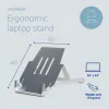 R-Go Tools sülearvutihoidja R-Go Riser Basic, kokkupandav ja reguleeritav sülearvutitõstuk, alumiinium, hõbedane