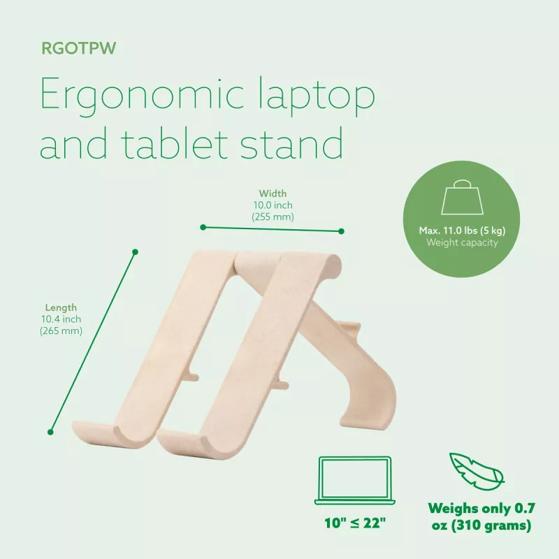 R-Go Tools sülearvuti ja tahvelarvuti alus R-Go Treepod, ergonoomiline ja modulaarne, reguleeritav, biopõhine