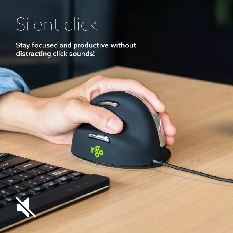 R-Go Tools Ergonomic hiir R-Go HE Break with break software, large (hand size ≥ 185 mm), left-handed, Wired, Must