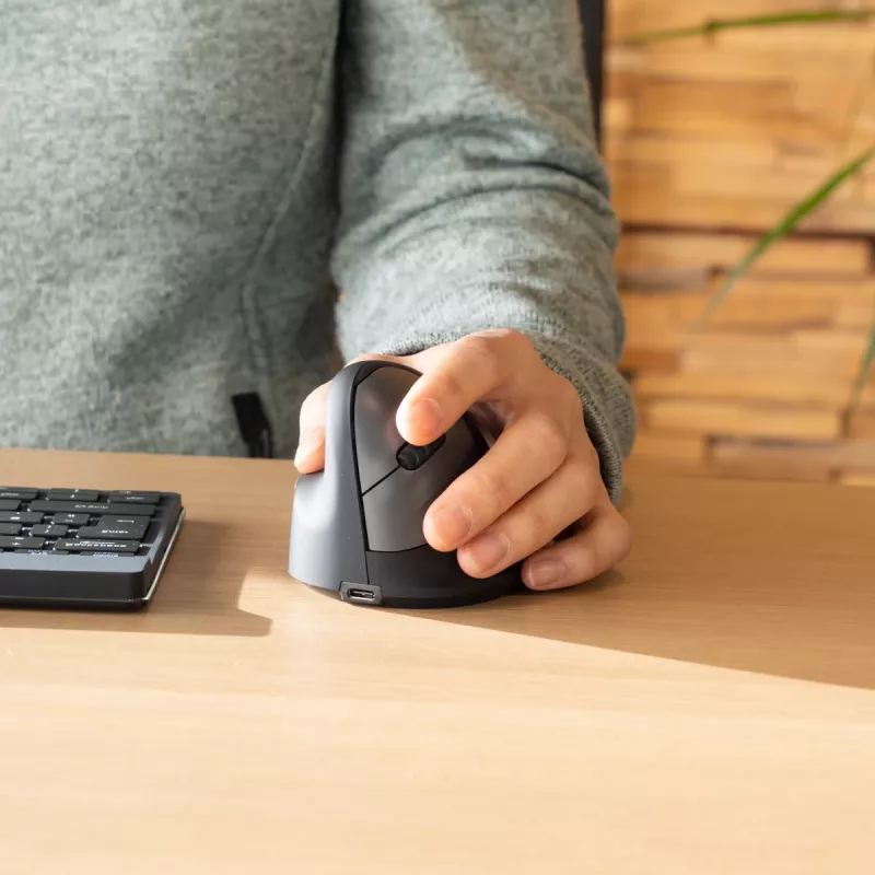 R-Go Tools Ergonomic hiir R-Go HE Break with break software, medium (hand size 165-185 mm), left-handed, Bluetooth, Must