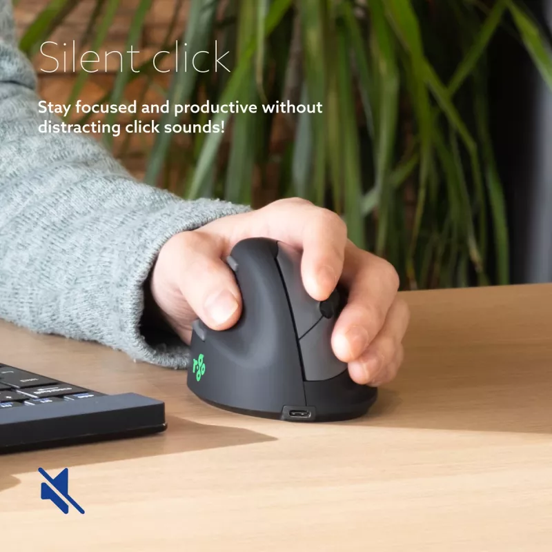 R-Go Tools Ergonomic hiir R-Go HE Break with break software, medium (hand size 165-185 mm), left-handed, Bluetooth, Must