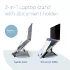 R-Go Tools sülearvuti alus R-Go Riser Document, ergonoomiline, kokkupandav ja reguleeritav alus dokumendihoidjaga, must