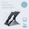 R-Go Tools sülearvuti alus R-Go Riser Document, ergonoomiline, kokkupandav ja reguleeritav alus dokumendihoidjaga, must
