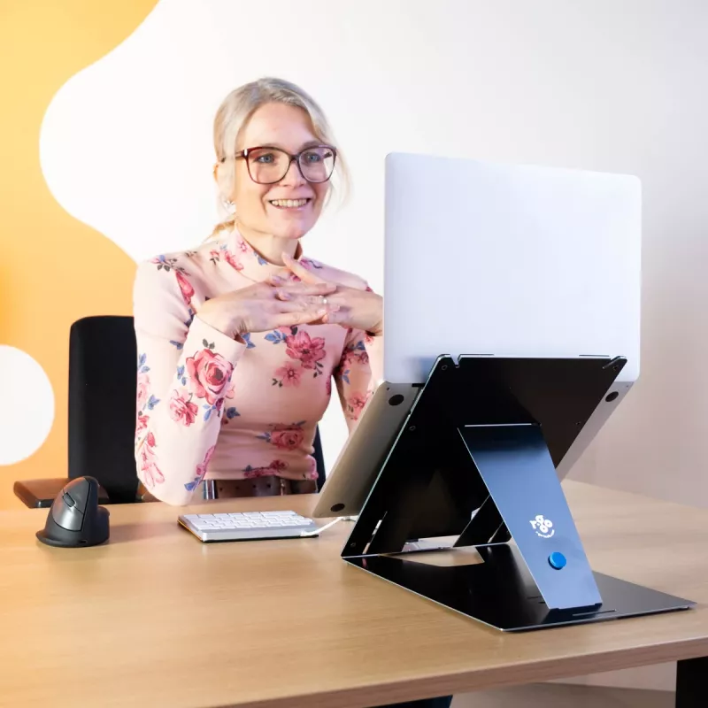 R-Go Tools Tahvel- ja sülearvutialus R-Go Riser Duo, sobib 10–22-tollisele ekraanile, must