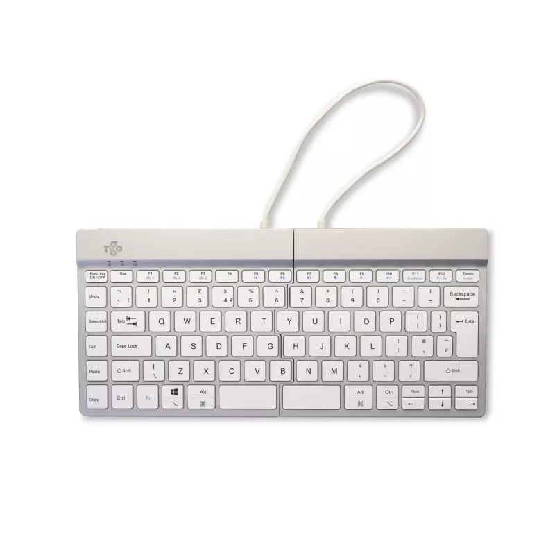 R-Go Tools Ergonoomiline klaviatuur R-Go Split Break koos pausitarkvaraga, ergonoomiline jagatud klaviatuur, QWERTY (UK), Bluetooth, valge