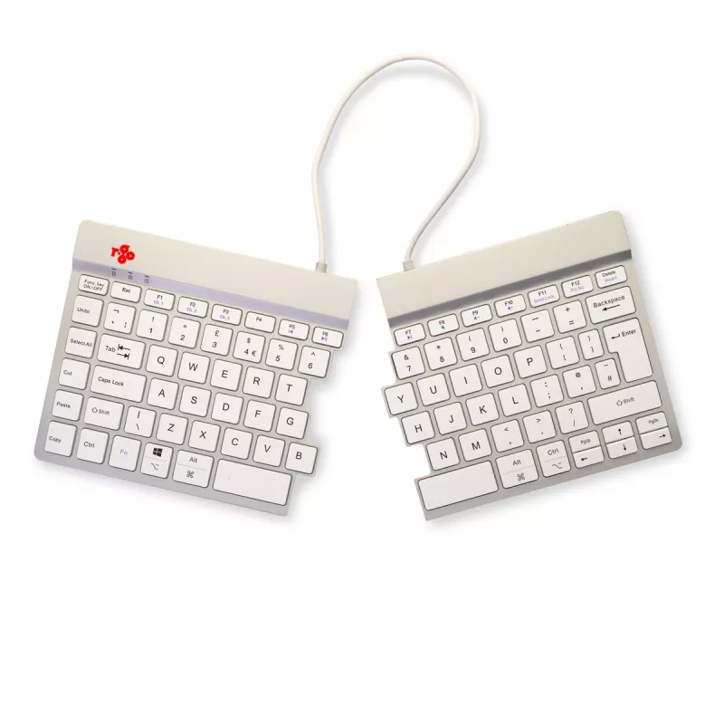 R-Go Tools Ergonoomiline klaviatuur R-Go Split Break koos pausitarkvaraga, ergonoomiline jagatud klaviatuur, QWERTY (UK), Bluetooth, valge