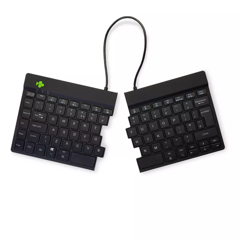R-Go Tools Ergonoomiline klaviatuur R-Go Split Break koos pausitarkvaraga, ergonoomiline poolitatud klaviatuur, QWERTY (UK), Bluetooth, must