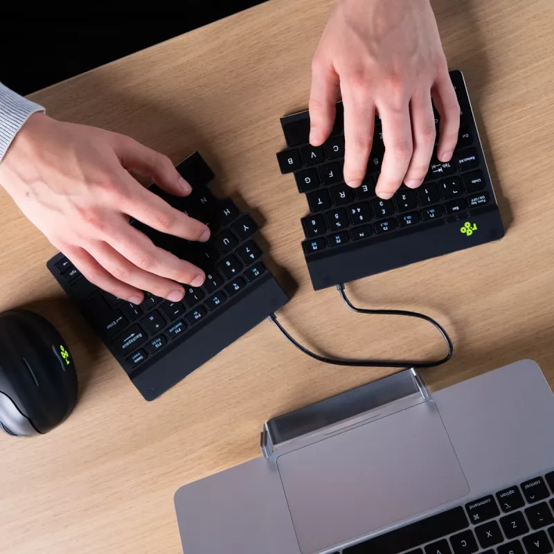 R-Go Tools Ergonoomiline klaviatuur R-Go Split Break koos pausitarkvaraga, ergonoomiline poolitatud klaviatuur, QWERTY (UK), Bluetooth, must