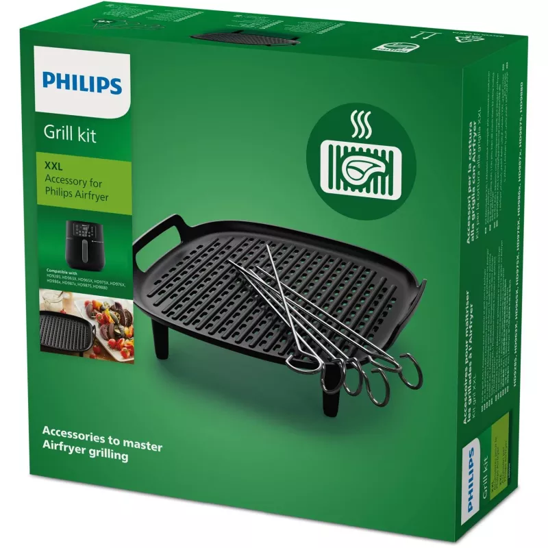 Philips Airfryer tarvik HD9959/00 Grillikomplekt XXL, Grillipõhi ja vardad, Philips, HD9285, HD963X, HD965X, HD975X, HD976X, HD986X, HD987X, Alumiinium, Metall, 213 mm