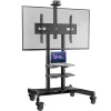 ONKRON TS1881-B liigutatav teleri alus rataste ja riiulitega 50–86" telerile, kuni 90 kg, VESA 200×200–800×500, reguleeritava kõrgusega, must