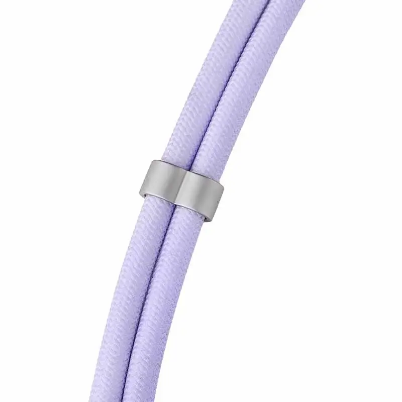 Intenso USB-C laadimisnöör telefoni kaelarihmakaabel 60 W kiirlaadimine reguleeritava pikkusega 1,65 m nailon lilla