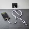 Intenso USB-C laadimisnöör telefoni kaelarihmakaabel 60 W kiirlaadimine reguleeritava pikkusega 1,65 m nailon lilla