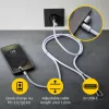 Intenso USB-C laadimisnöör telefoni kaelarihmakaabel 60 W kiirlaadimine reguleeritava pikkusega 1,65 m nailon lilla
