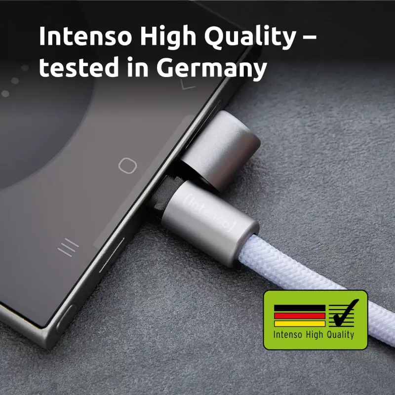 Intenso USB-C laadimisnöör telefoni kaelarihmakaabel 60 W kiirlaadimine reguleeritava pikkusega 1,65 m nailon lilla