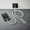 Intenso USB-C laadimisrihm telefoni kaelapaela kaabel 60 W kiirlaadimine reguleeritava pikkusega 1.65 m nailon roheline
