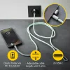 Intenso USB-C laadimisrihm telefoni kaelapaela kaabel 60 W kiirlaadimine reguleeritava pikkusega 1.65 m nailon roheline