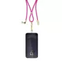 Intenso USB-C laadimisrihm telefoni kaelarihmakaabel 60W kiirlaadimine reguleeritav pikkus 1,65m nailon neoonroosa