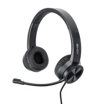 Peakomplekt Lindy USB-C Office Headset juhtmega 20-20000 Hz 1.95m Must
