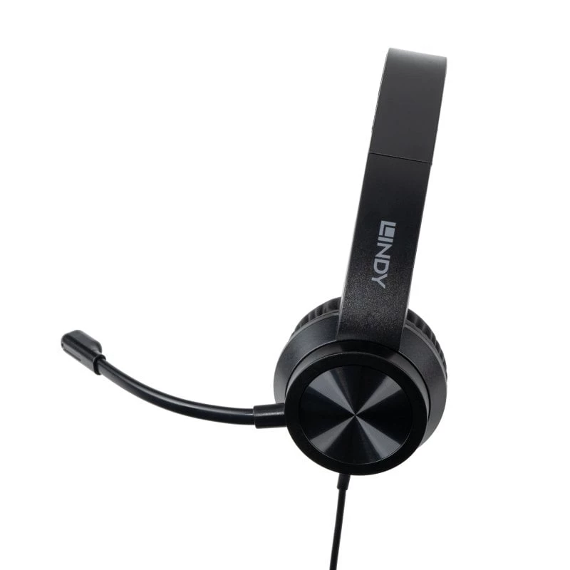Peakomplekt Lindy USB-C Office Headset juhtmega 20-20000 Hz 1.95m Must