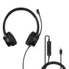 Peakomplekt Lindy USB-C Office Headset juhtmega 20-20000 Hz 1.95m Must
