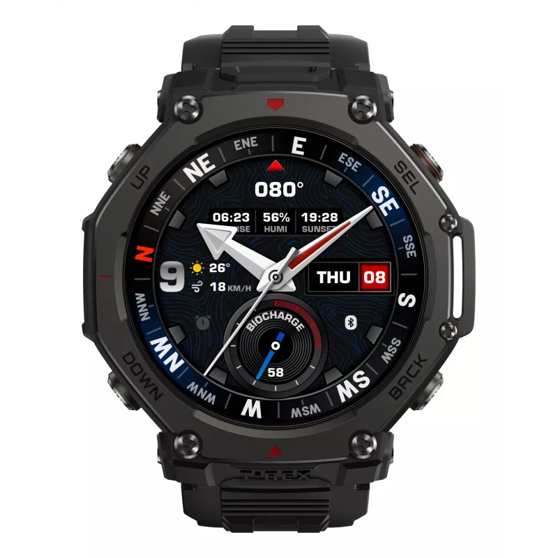 Amazfit T-Rex 3 Pro 3.81 cm (1.5 tolli) AMOLED 48 mm digitaalne 480 x 480 pikslit puuteekraan must Wi-Fi GPS (satelliit)