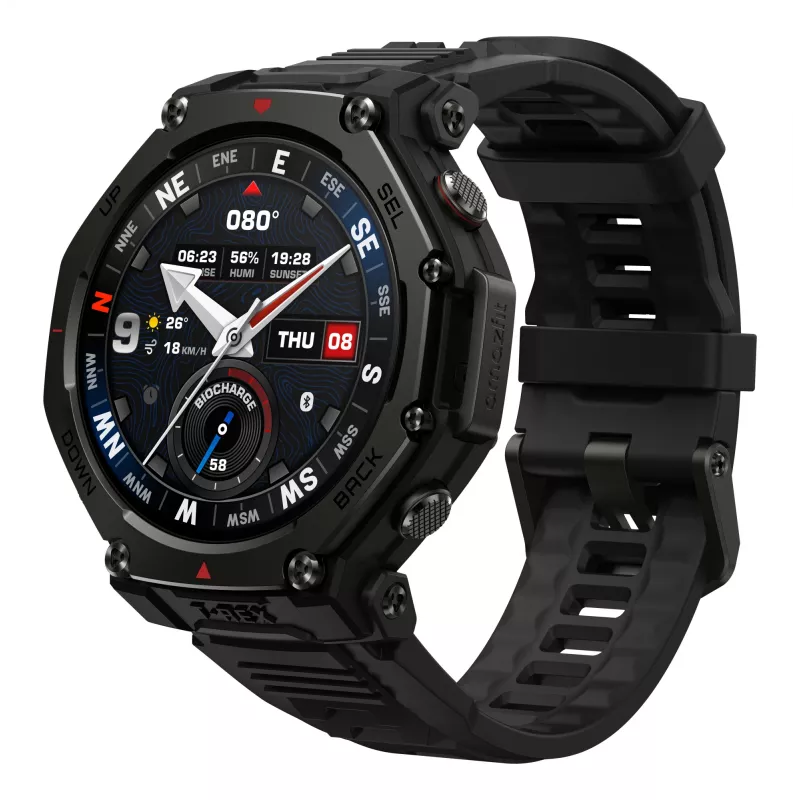 Amazfit T-Rex 3 Pro 3.81 cm (1.5 tolli) AMOLED 48 mm digitaalne 480 x 480 pikslit puuteekraan must Wi-Fi GPS (satelliit)