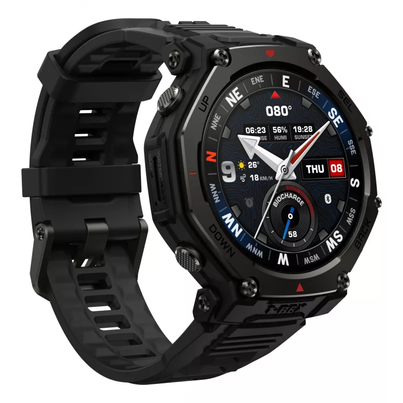 Amazfit T-Rex 3 Pro 3.81 cm (1.5 tolli) AMOLED 48 mm digitaalne 480 x 480 pikslit puuteekraan must Wi-Fi GPS (satelliit)
