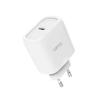 TRUST Maxo 45 W USB-C GaN-laadija, 45 W, USB-C väljund, max 20 V, 2 m kaabel, valge