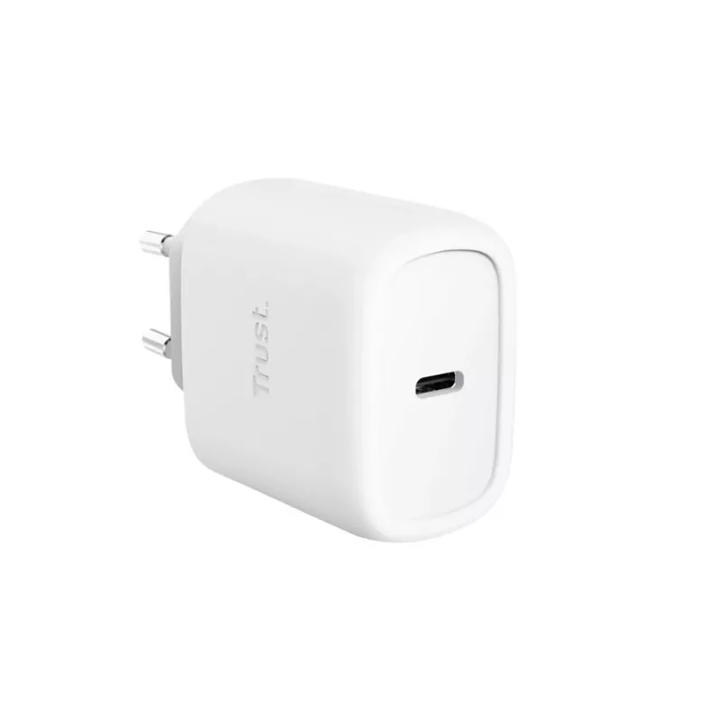 TRUST Maxo 45 W USB-C GaN-laadija, 45 W, USB-C väljund, max 20 V, 2 m kaabel, valge
