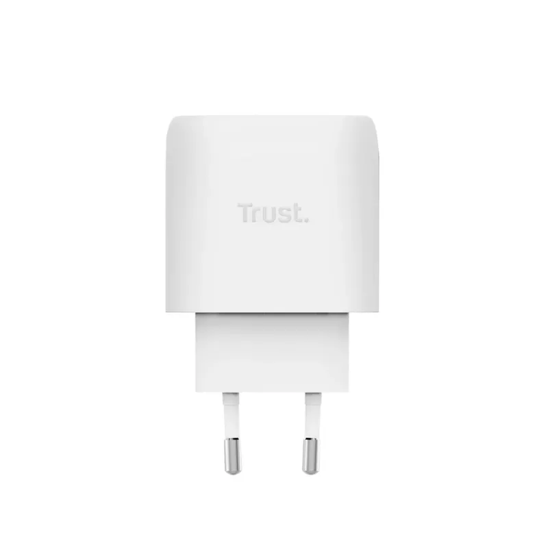 TRUST Maxo 45 W USB-C GaN-laadija, 45 W, USB-C väljund, max 20 V, 2 m kaabel, valge