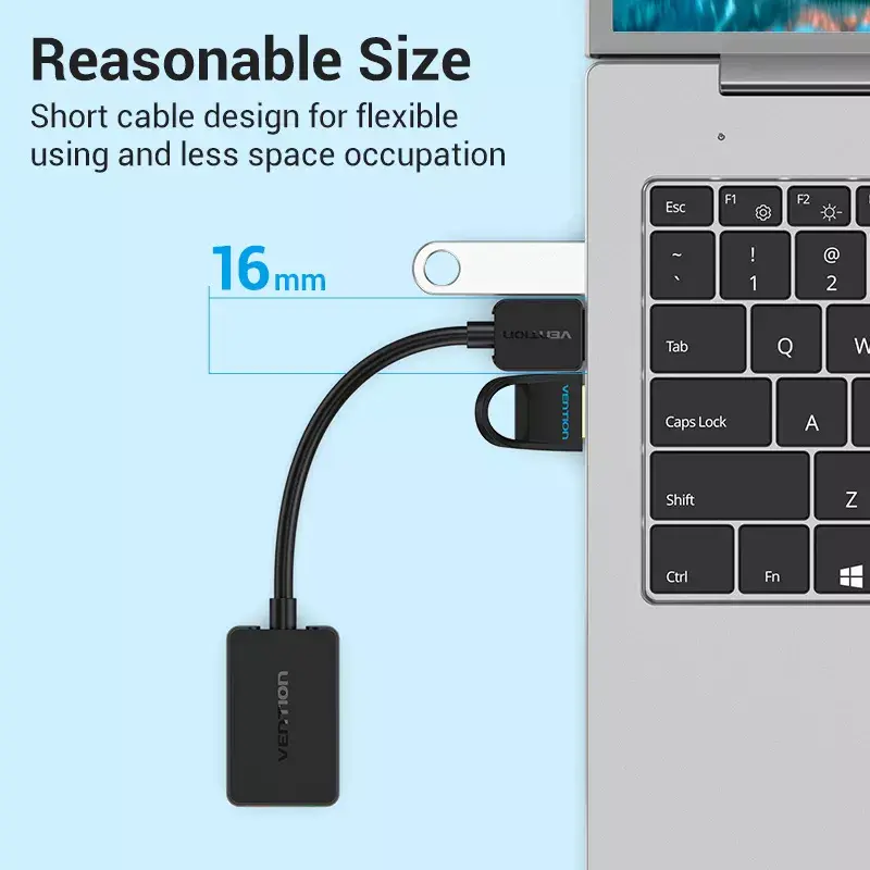 Vention 2-pordiline USB-väline helikaart 0.15M Must 2.1 kanalit 16 bitti